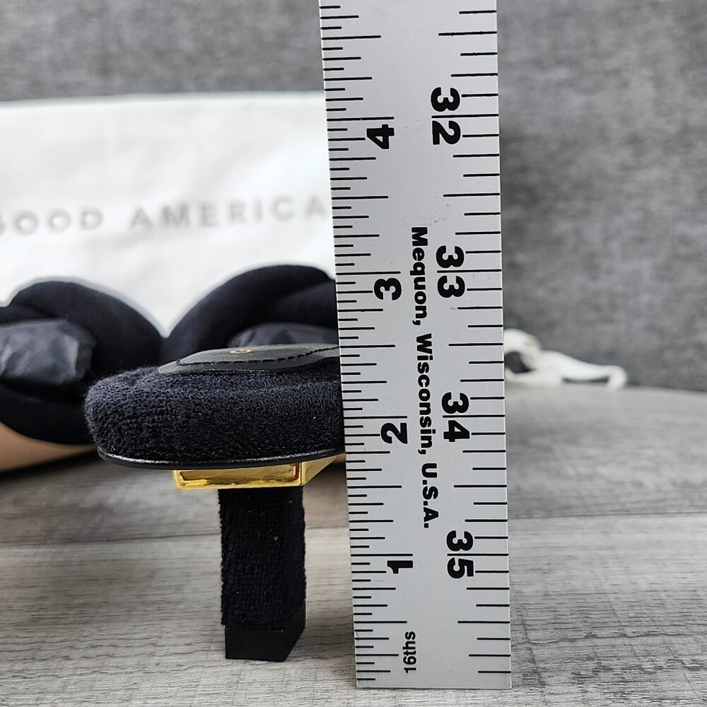 Good American Size 8 Black Terry Kickstand Mule NWOB GA353T-X - Picture 7 of 12